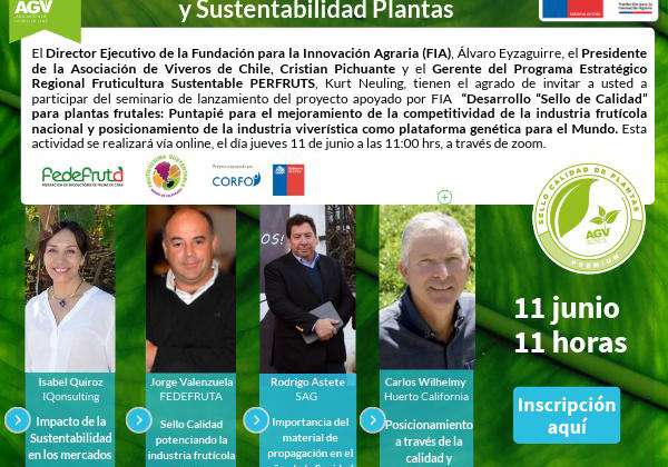 Acompáñanos en el lanzamiento del proyecto Sello de Calidad de Plantas Frutales