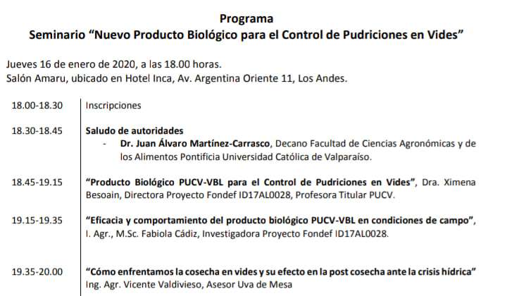 Presentarán Nuevo producto Biológico para control de pudrición de uva de mesa