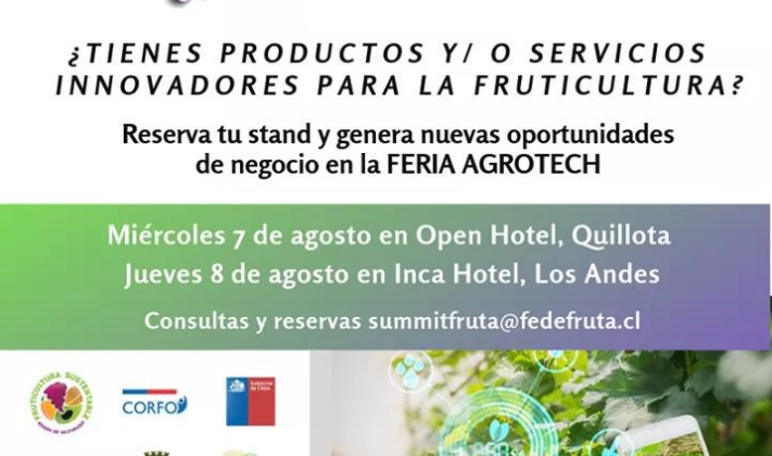 Summit Fruticultura Sustentable – 7 y 8 de agosto 2019 – Quillota y Los Andes